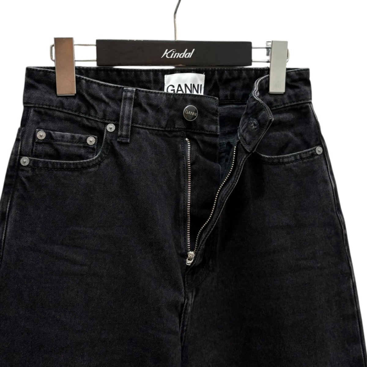 Ganni(ガニー) MAGNY デニム ワイドデニムパンツ ブラック サイズ 24