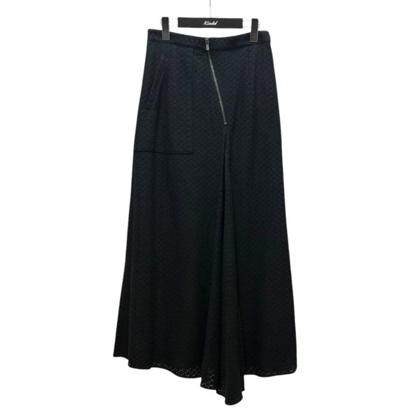 AKIRA NAKA Sylvie front drape lace skirt BK AS2511 ドレープレーススカート 古着・中古-1枚目のアイテム画像