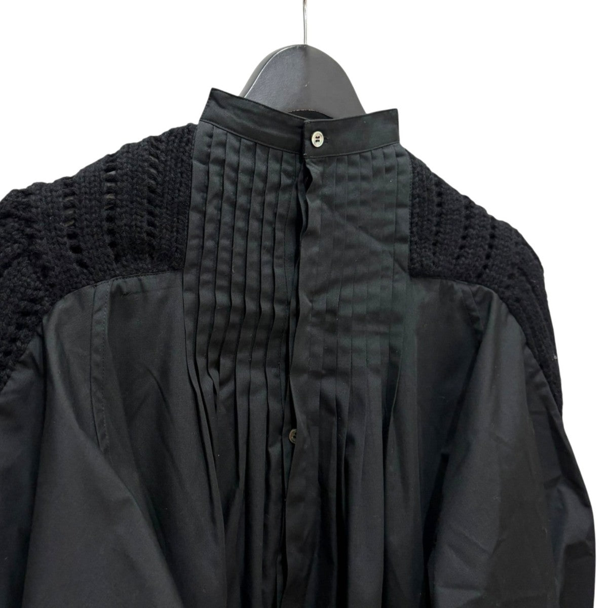 sacai(サカイ) ニットドッキングシャツ20-05238 20-05238 ブラック