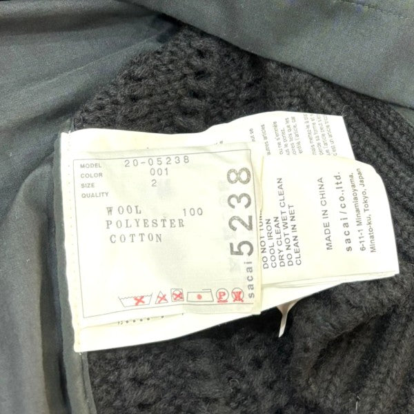 sacai(サカイ) ニットドッキングシャツ20-05238 20-05238 ブラック