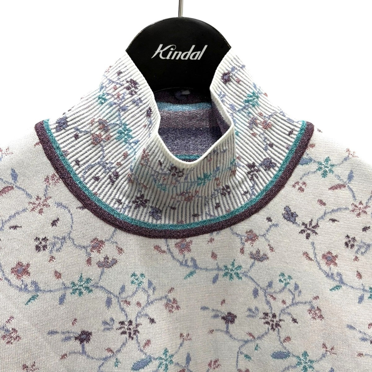 mame kurogouchi Floral Motif Glitter High Neck Knit TopMM26SS-KN007 古着・中古-3枚目のアイテム画像