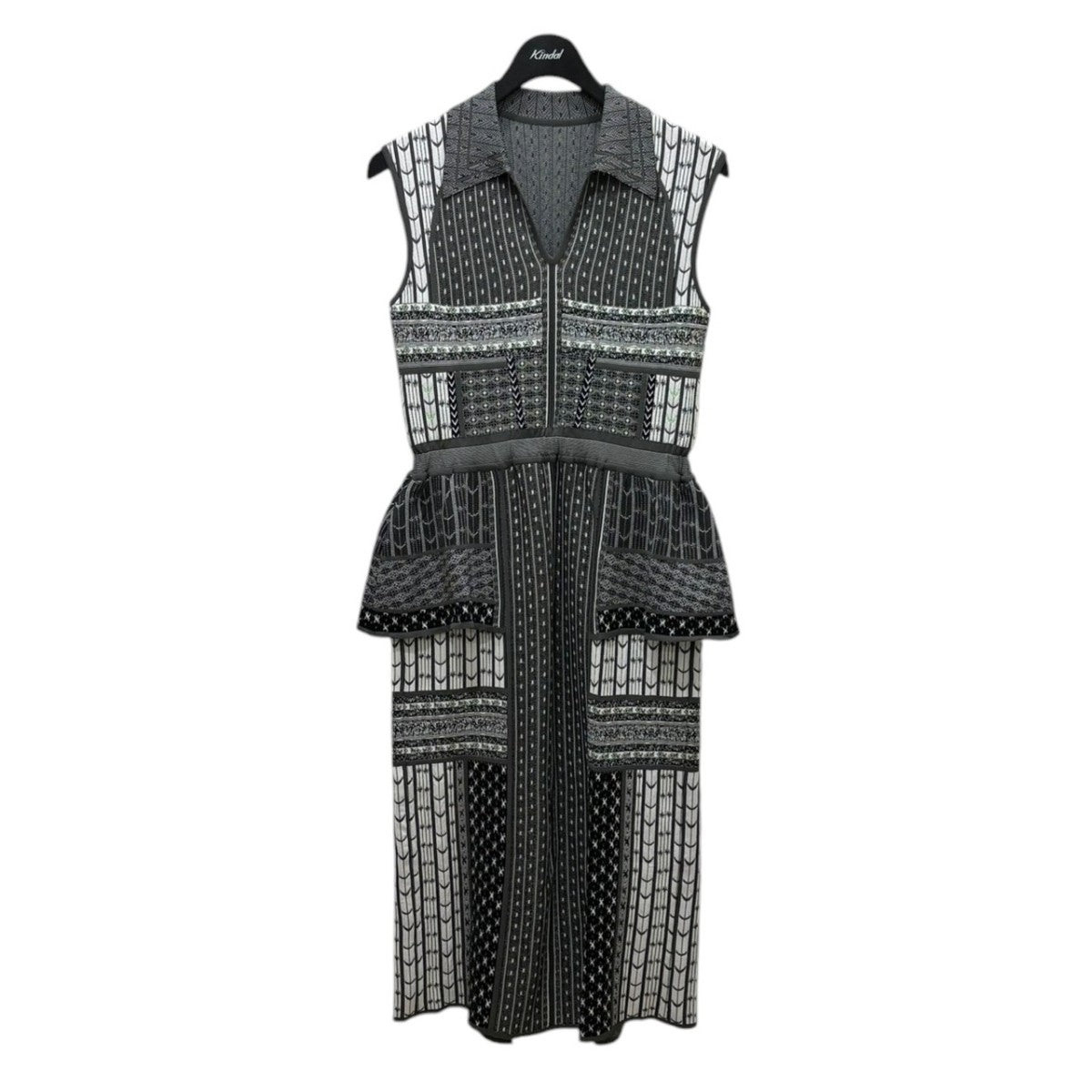mame kurogouchi Geometric Pattern Knitted DressMM25SS-KN085 古着・中古-1枚目のアイテム画像