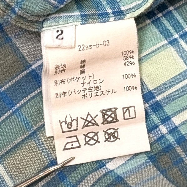 Madras check shirt マドラスチェックシャツ　22ss-b-03