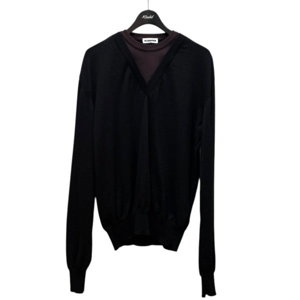 JIL SANDER Virgin Wool Pullover ＷネックニットJ22GP0213 J14717 古着・中古-1枚目のアイテム画像