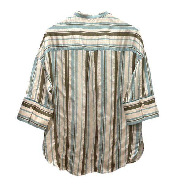 LORO PIANA ストライプシルク プルオーバーブラウス FAL1298 古着・中古-2枚目のアイテム画像