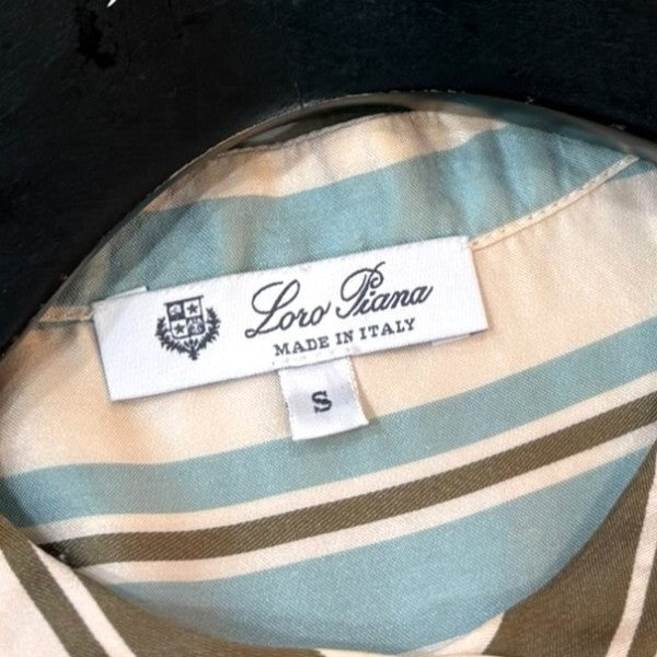 LORO PIANA ストライプシルク プルオーバーブラウス FAL1298 古着・中古-6枚目のアイテム画像