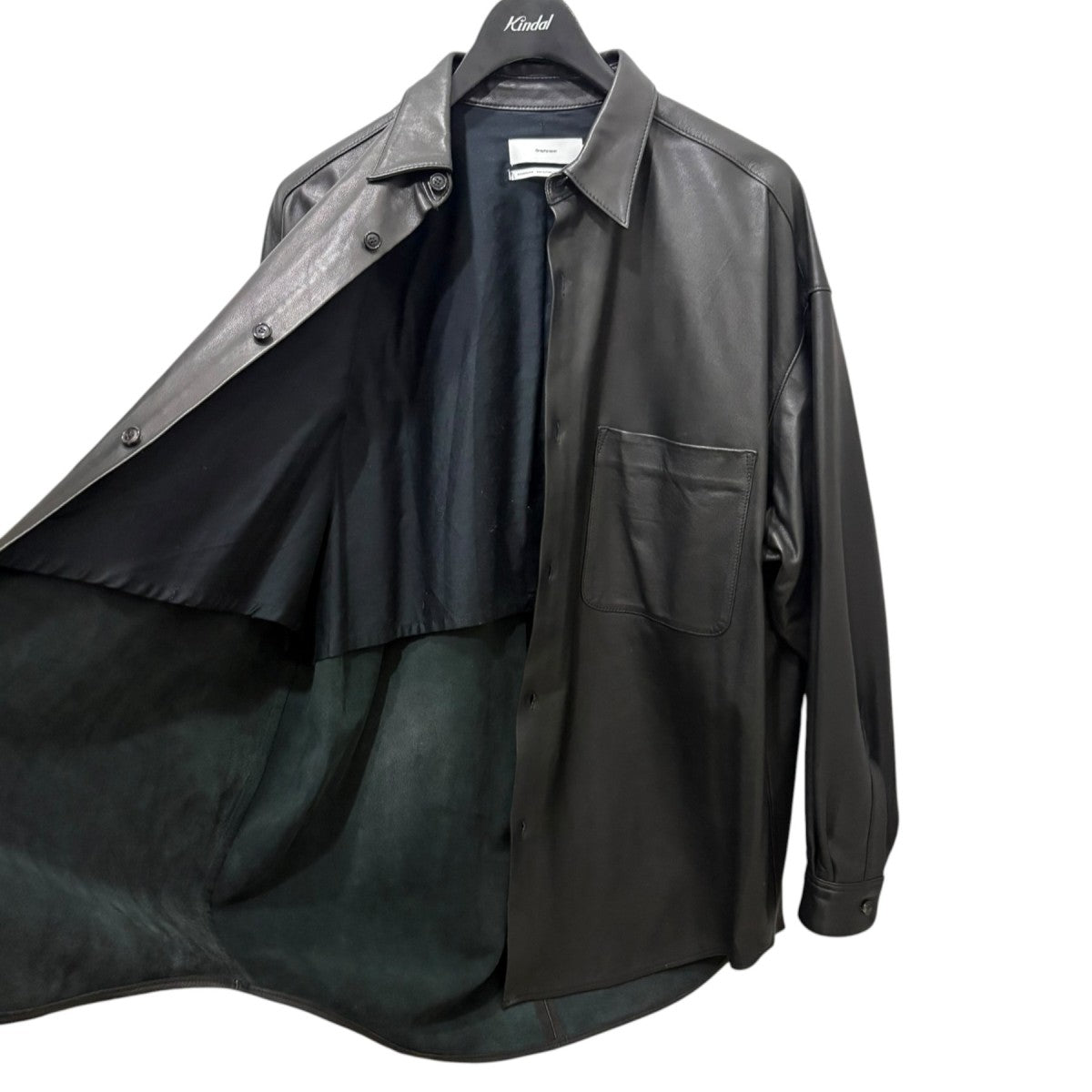 Sheep Leather Oversized ShirtGM213-50062