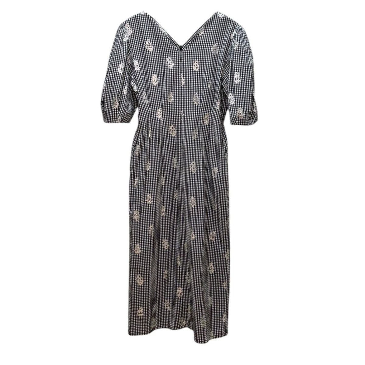 コラボギンガムチェックワンピース　Poplin Foil Print Dress 010441BH5KS