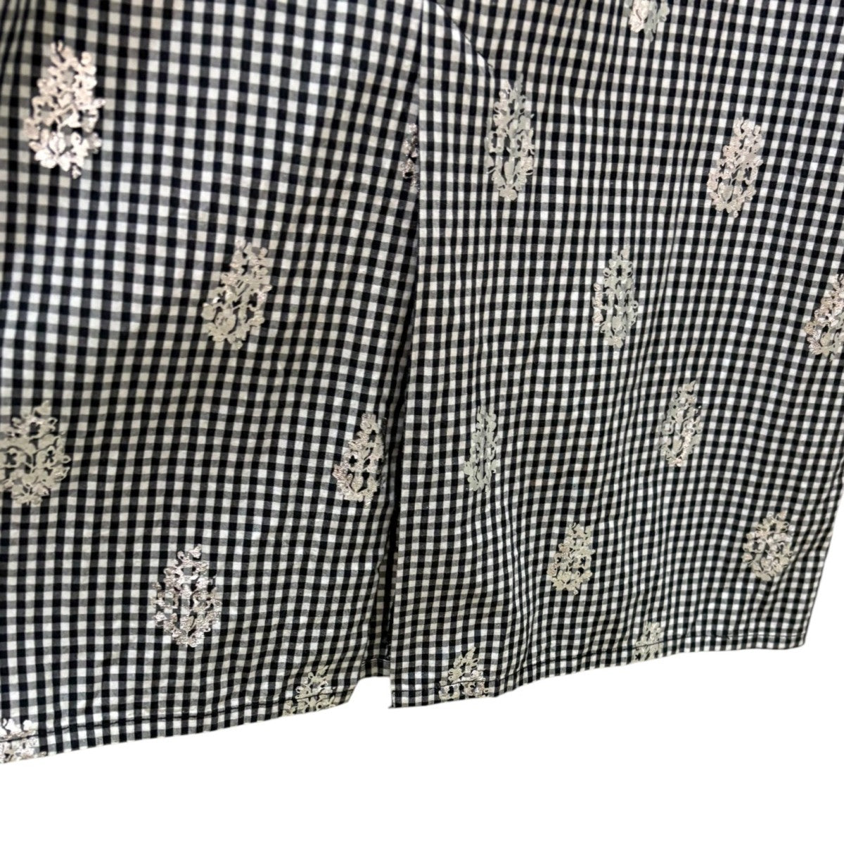 ne quittez pas×Kanako Sato コラボギンガムチェックワンピース Poplin Foil Print Dress 010441BH5KS 古着・中古-6枚目のアイテム画像