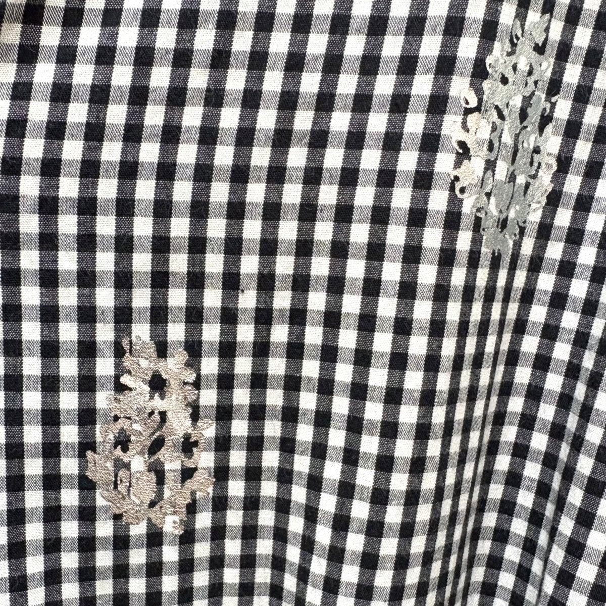 ne quittez pas×Kanako Sato コラボギンガムチェックワンピース Poplin Foil Print Dress 010441BH5KS 古着・中古-7枚目のアイテム画像