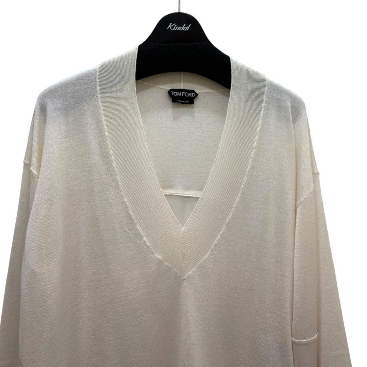 カシミヤシルクVネックニットMAK1177 YAX430