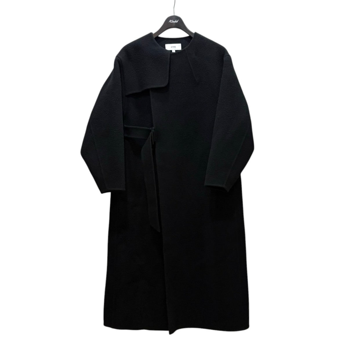 HYKE DOUBLE FACE TRENCH COAT ノーカラーコート 192-17214 029 古着・中古-1枚目のアイテム画像