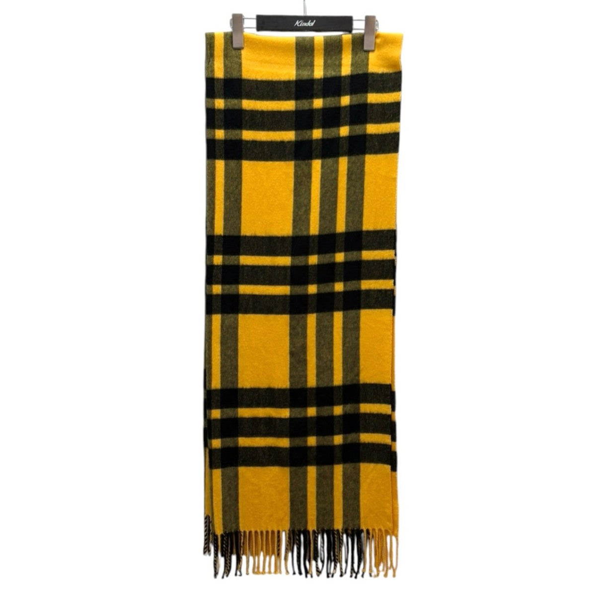 JOHNSTONS OF ELGIN カシミヤチェック大判ショール 古着・中古-2枚目のアイテム画像