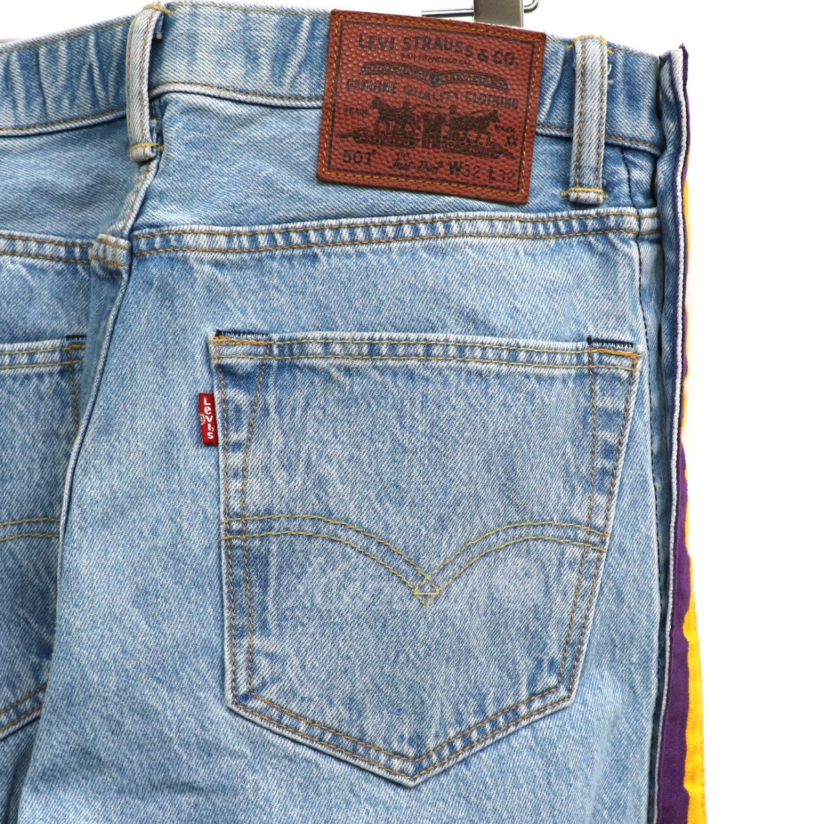 Just Don×Levi’s×NBA(ジャストドン×リーバイス×エヌビーエー) 18SS LEVI’S501 TEARAWAY DENIM  PANTSレイカーズカラーデニムパンツ