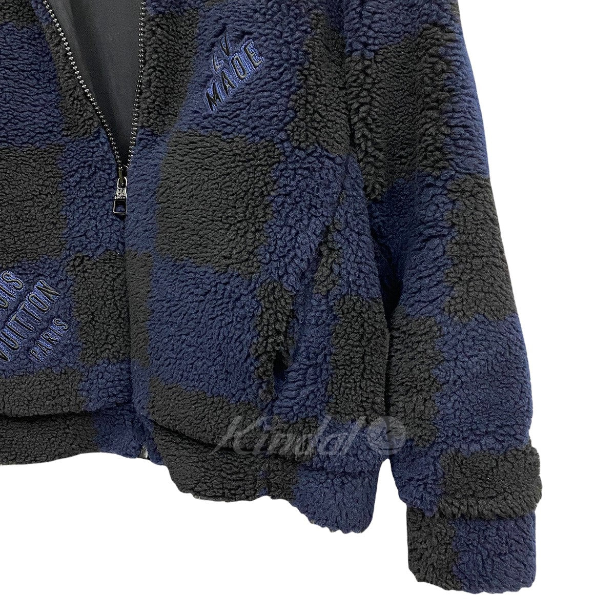 Louis Vuitton(Virgil Abloh) NIGO 21AWジャガードダミエフリースボアブルゾンジャケット 古着・中古-3枚目のアイテム画像