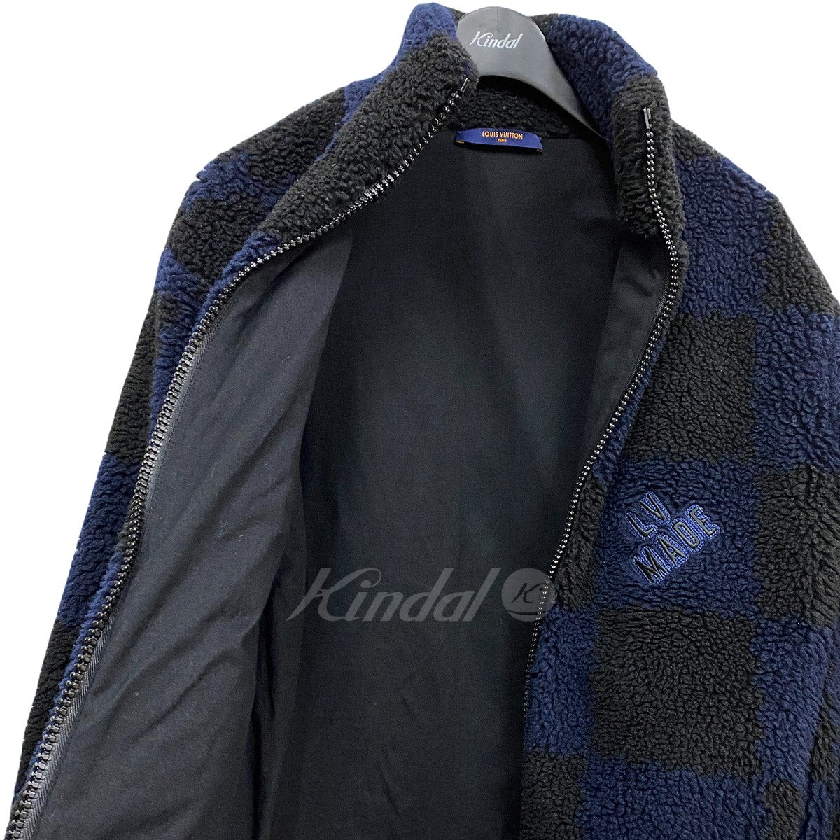 Louis Vuitton(Virgil Abloh) NIGO 21AWジャガードダミエフリースボアブルゾンジャケット 古着・中古-4枚目のアイテム画像