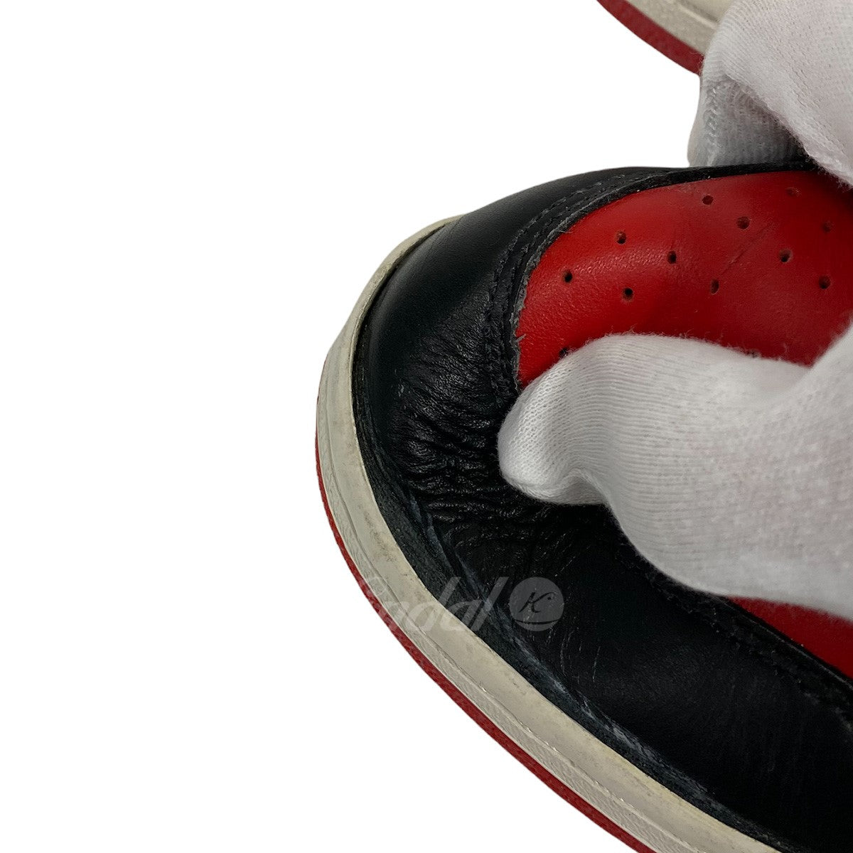NIKE 2001年製AIR JORDAN1 RETRO BRED BANNEDジョーダン黒赤スニーカー 古着・中古-8枚目のアイテム画像