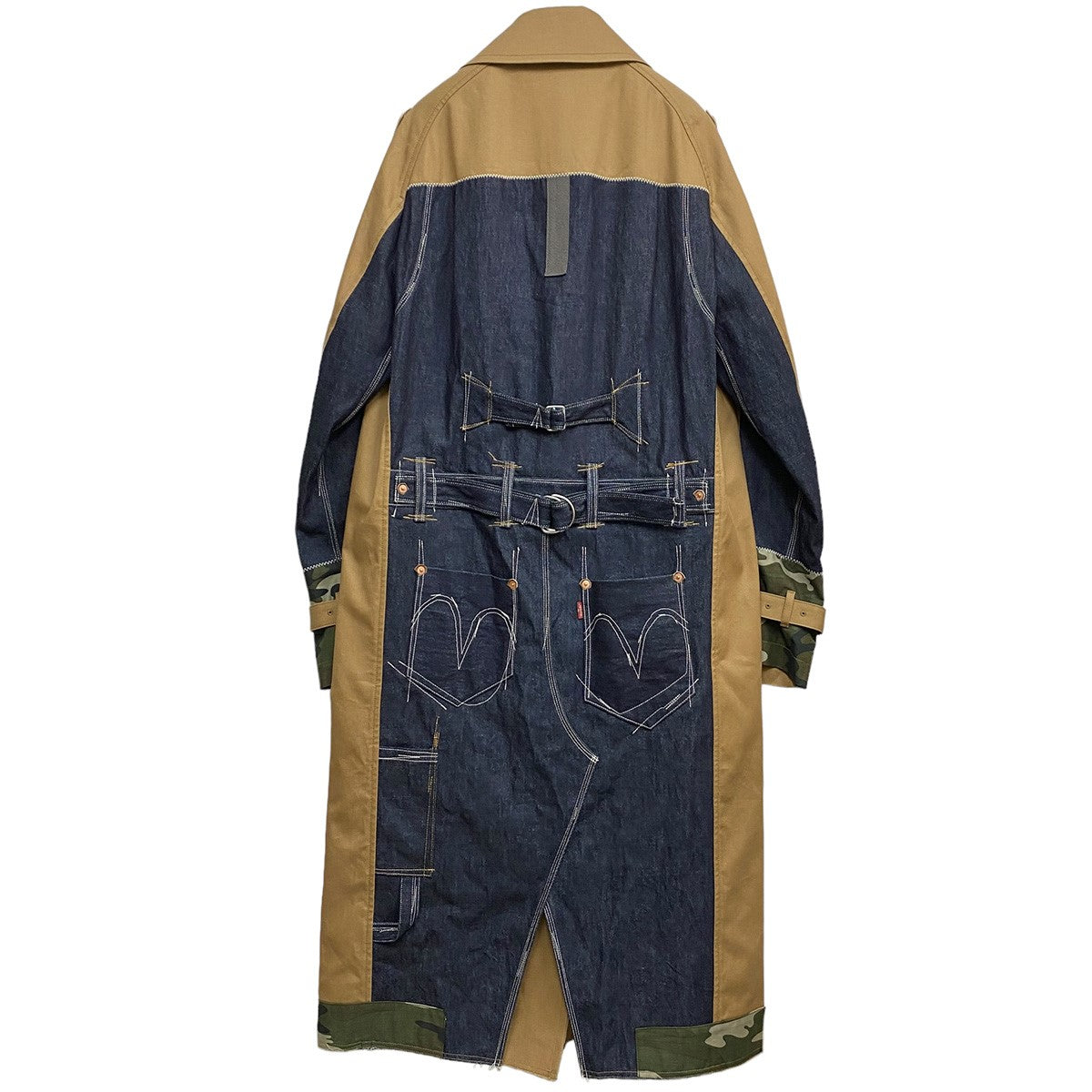 eye JUNYA WATANABE MAN×Levis 22AW 綿リネンツイル×綿デニムドッキングオーバーサイズ再構築コート 古着・中古-1枚目のアイテム画像