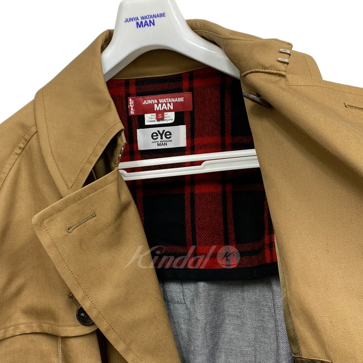 eye JUNYA WATANABE MAN×Levis 22AW 綿リネンツイル×綿デニムドッキングオーバーサイズ再構築コート 古着・中古-7枚目のアイテム画像