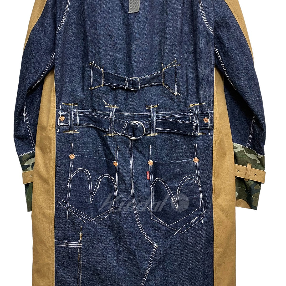 eye JUNYA WATANABE MAN×Levis 22AW 綿リネンツイル×綿デニムドッキングオーバーサイズ再構築コート 古着・中古-8枚目のアイテム画像