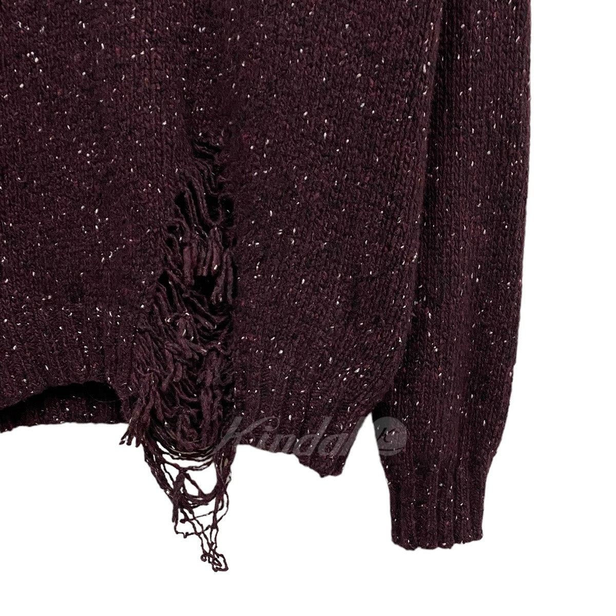 Maison Margiela10 19AW Destroyed Crew Neck Knitデストロイダメージ加工ローゲージニット 古着・中古-6枚目のアイテム画像
