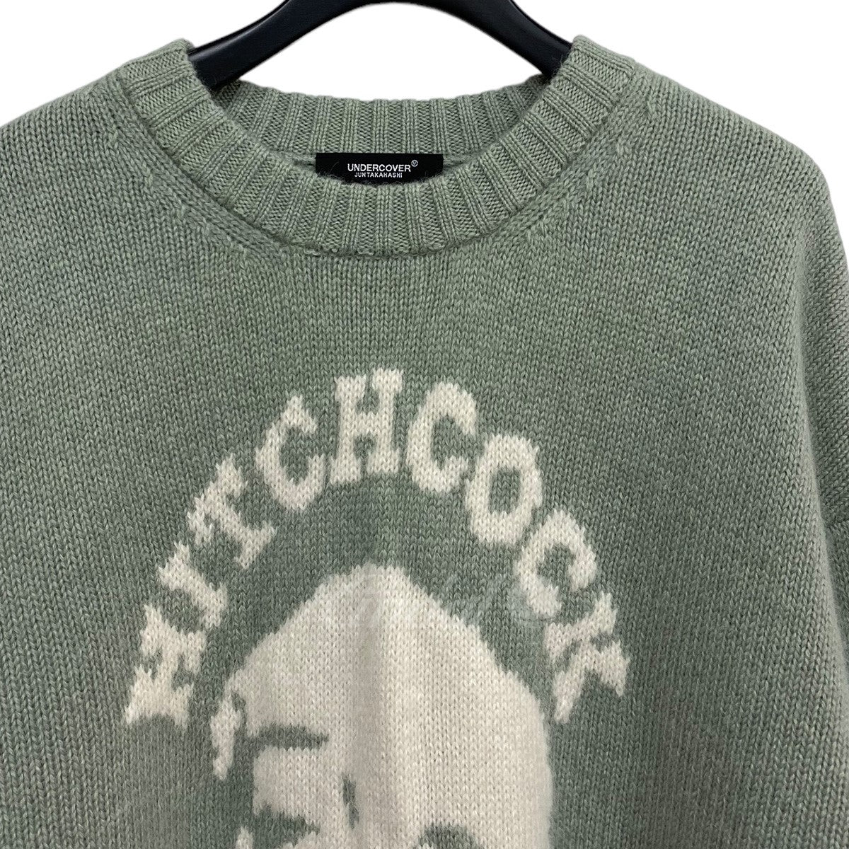 22AW Hitchcock Face Crewneck Knitヒッチコック刺繍ニットセーター