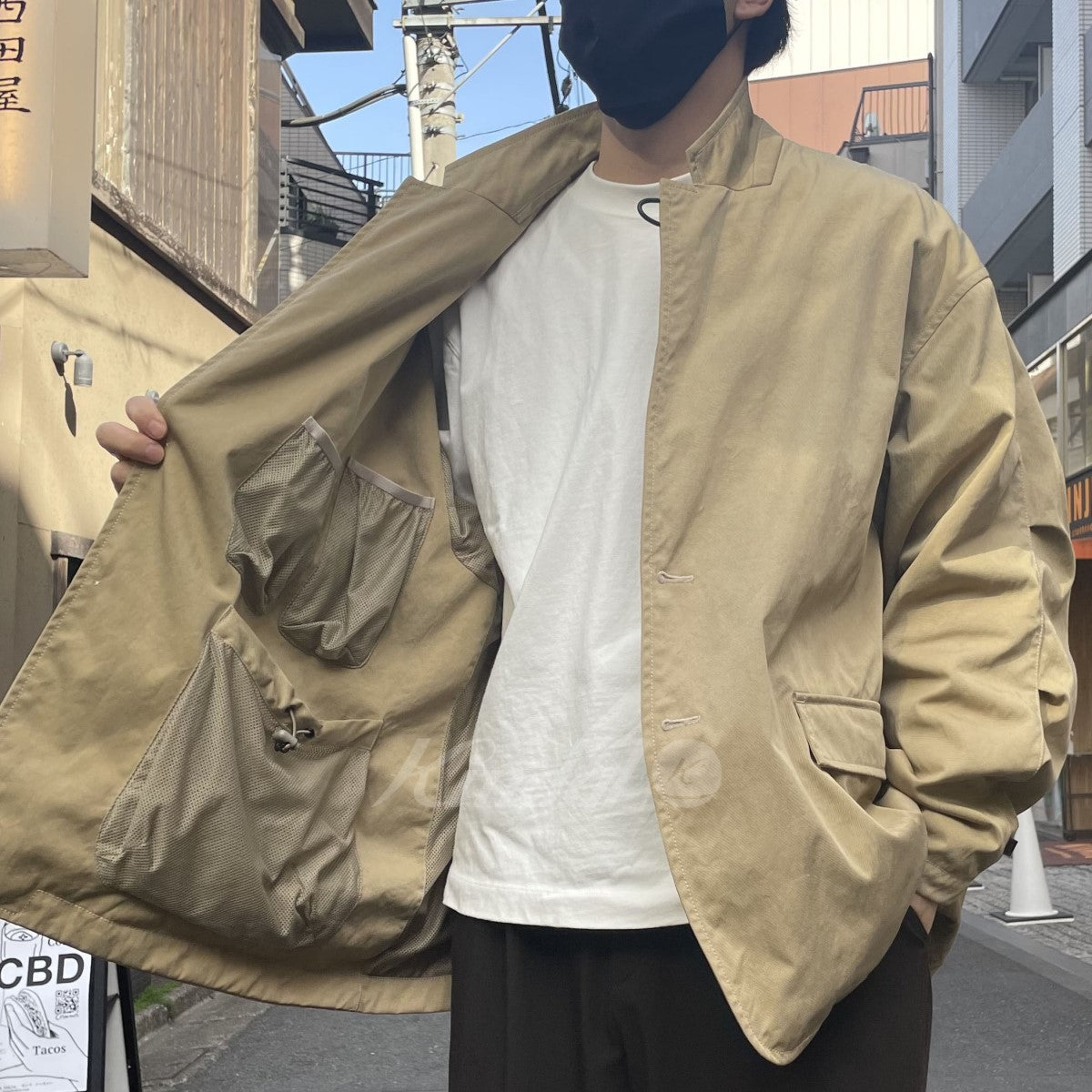 DAIWA PIER39 22SSTech Loose 2B Jacket Twill ナイロンツイルオーバーサイズジャケット 古着・中古-4枚目のアイテム画像