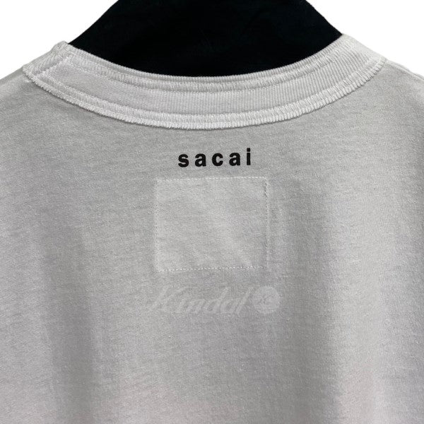 sacai×KAWS 21SS Flock Print T-ShirtロゴTシャツ 古着・中古-5枚目のアイテム画像
