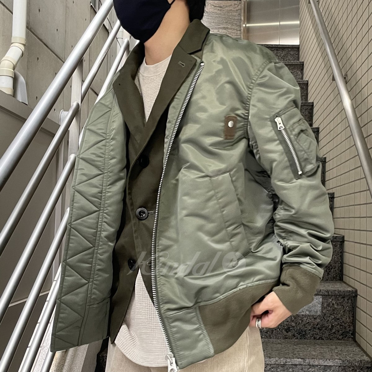 sacai(サカイ) 22SS Suiting×MA-1 Blousonドッキングジャケット 