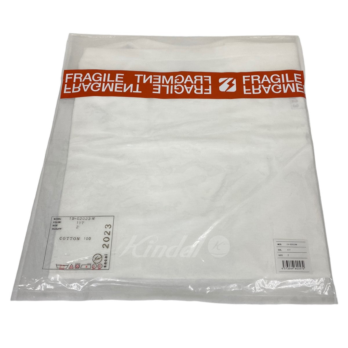 sacai×Fragment Design(Hiroshi Fujiwara) 19SS FRAGILE T-SHIRTロゴTシャツ 古着・中古-2枚目のアイテム画像