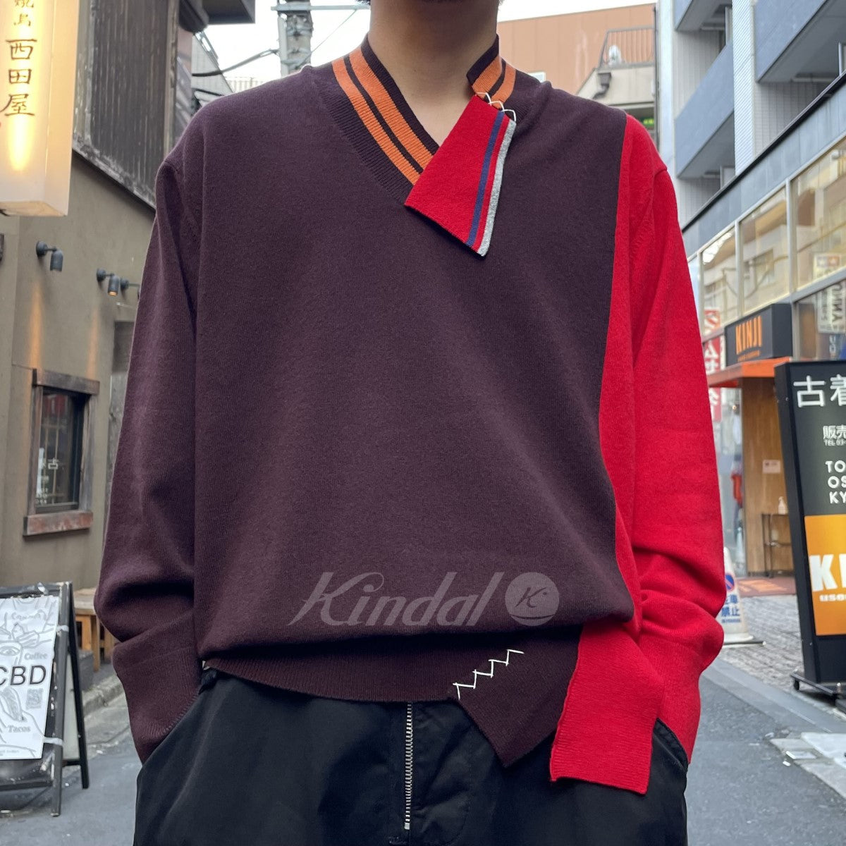 kolor(カラー) 23AW 23WCM-NO1301-C Knit ハイゲージ切替ドッキング ...