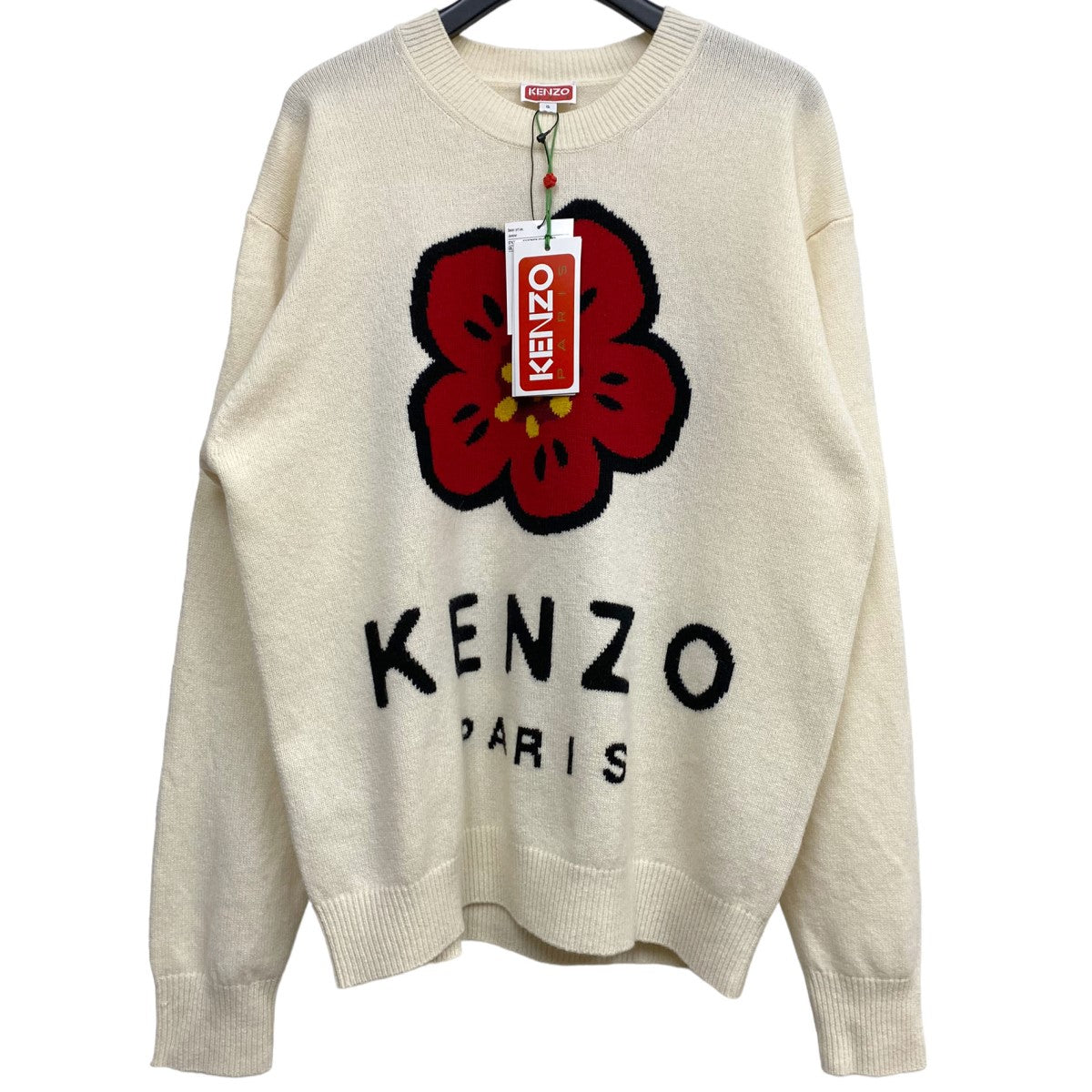 KENZO_HIRO極美品 KENZO  ケンゾー ウール 総柄ロゴ ニットNIGO ブラックM