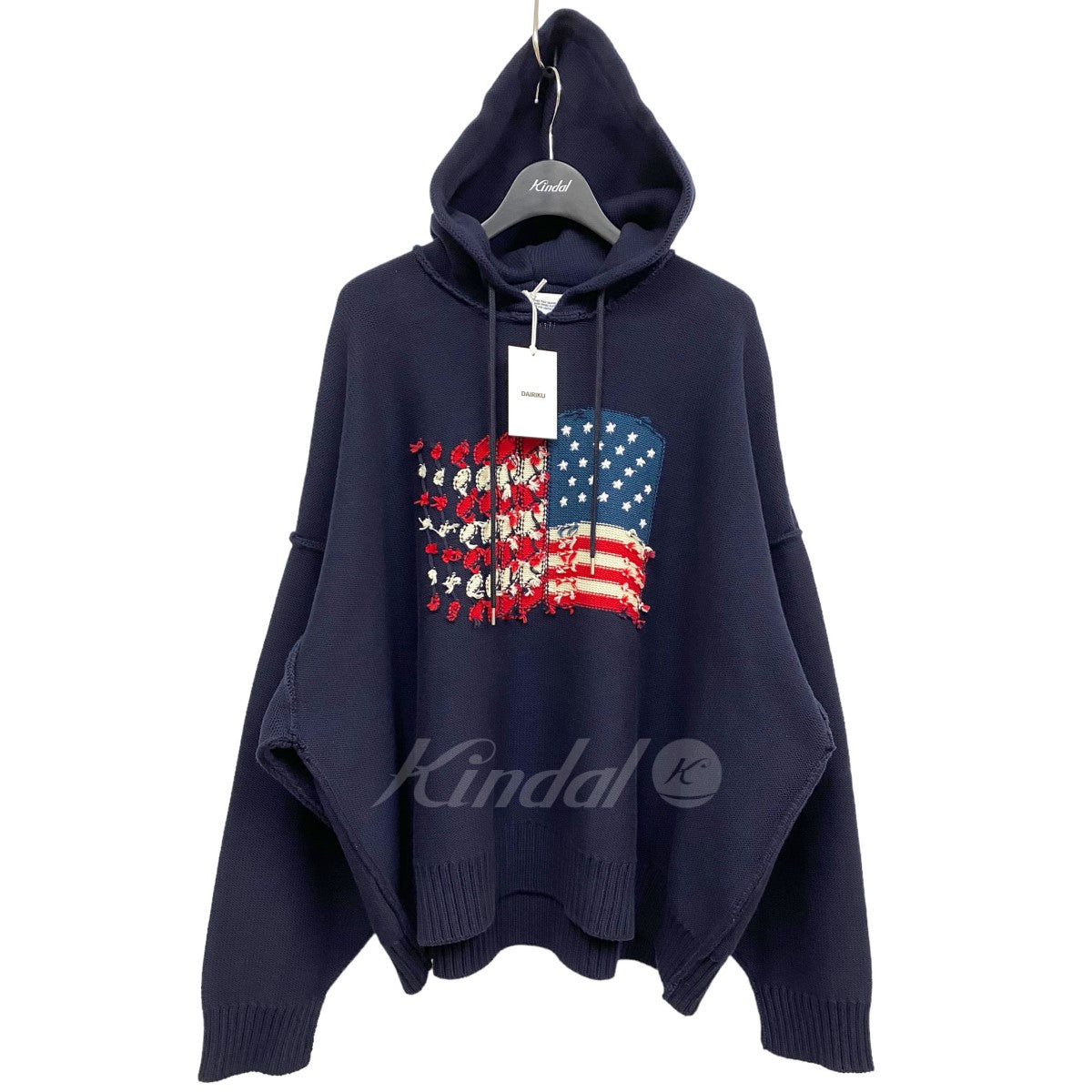 DAIRIKU×ZOZOVILLA(ダイリク ゾゾヴィラ×ZOZOVILLA) 別注23AW America Knit  Hoodieインサイドアウトコットンニットフーディパーカー