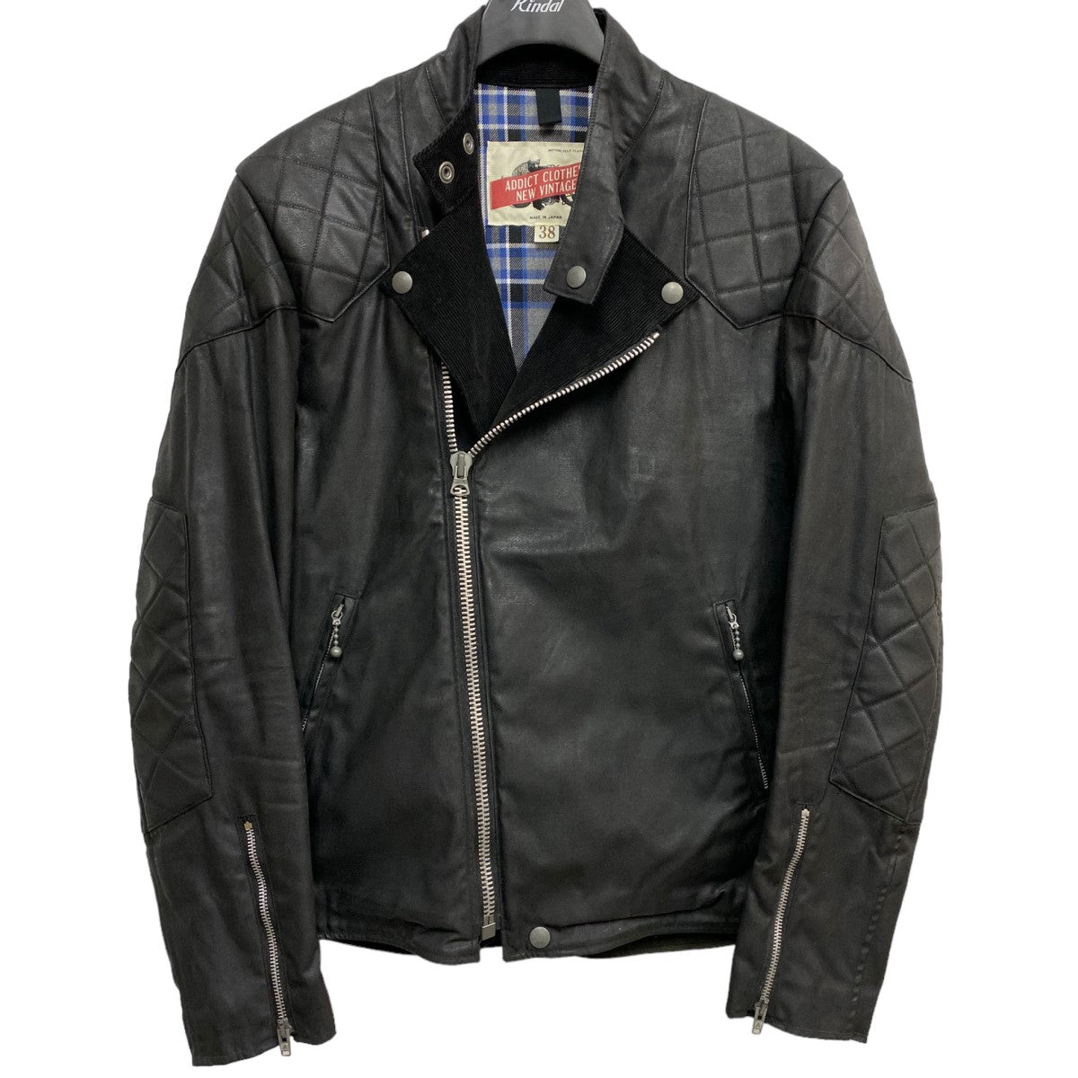 ADDICT CLOTHES(アディクト クローズ) AD-WX-01 WAXED RESISTANCE JACKETワックスコーティングライダース  ブラック サイズ 38｜【公式】カインドオルオンライン ブランド古着・中古通販【kindal】