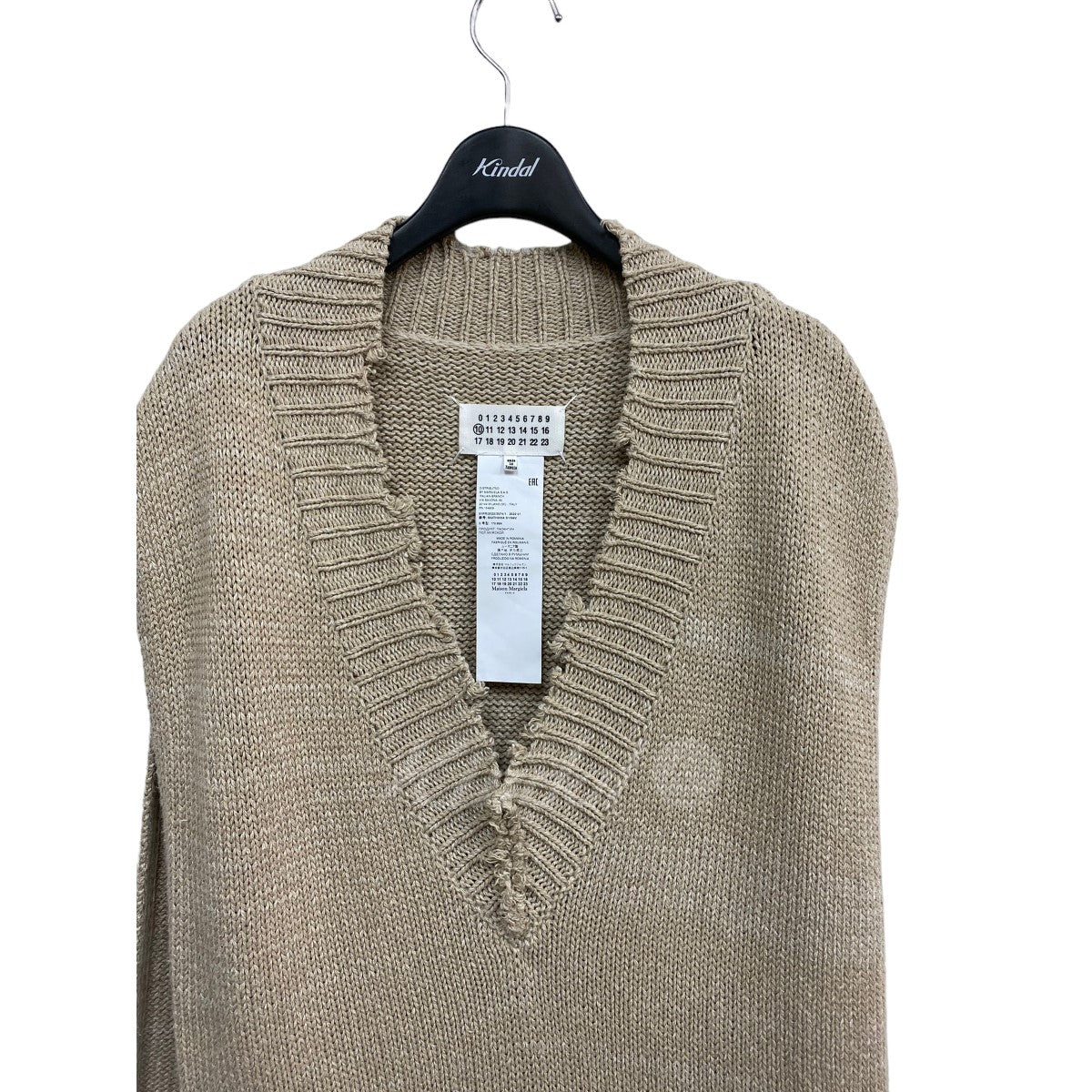Maison Margiela10 22SSコットンセルロースヘンプニットベスト ダメージ加工オーバーサイズ 古着・中古-5枚目のアイテム画像