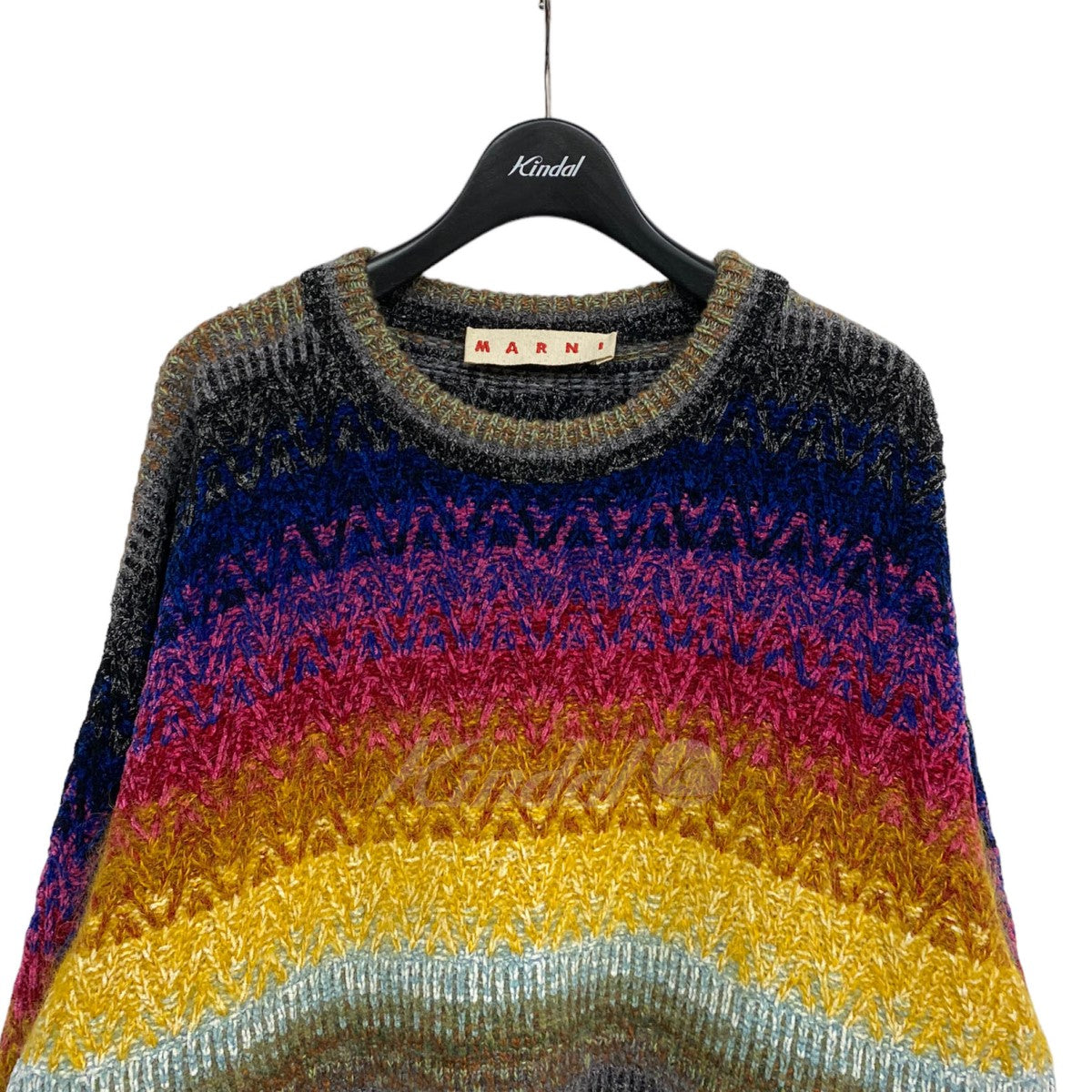 MARNI 22AW Viscose Wool Knit Maltiモヘヤクレイジーパターンオーバーサイズニット 古着・中古-4枚目のアイテム画像
