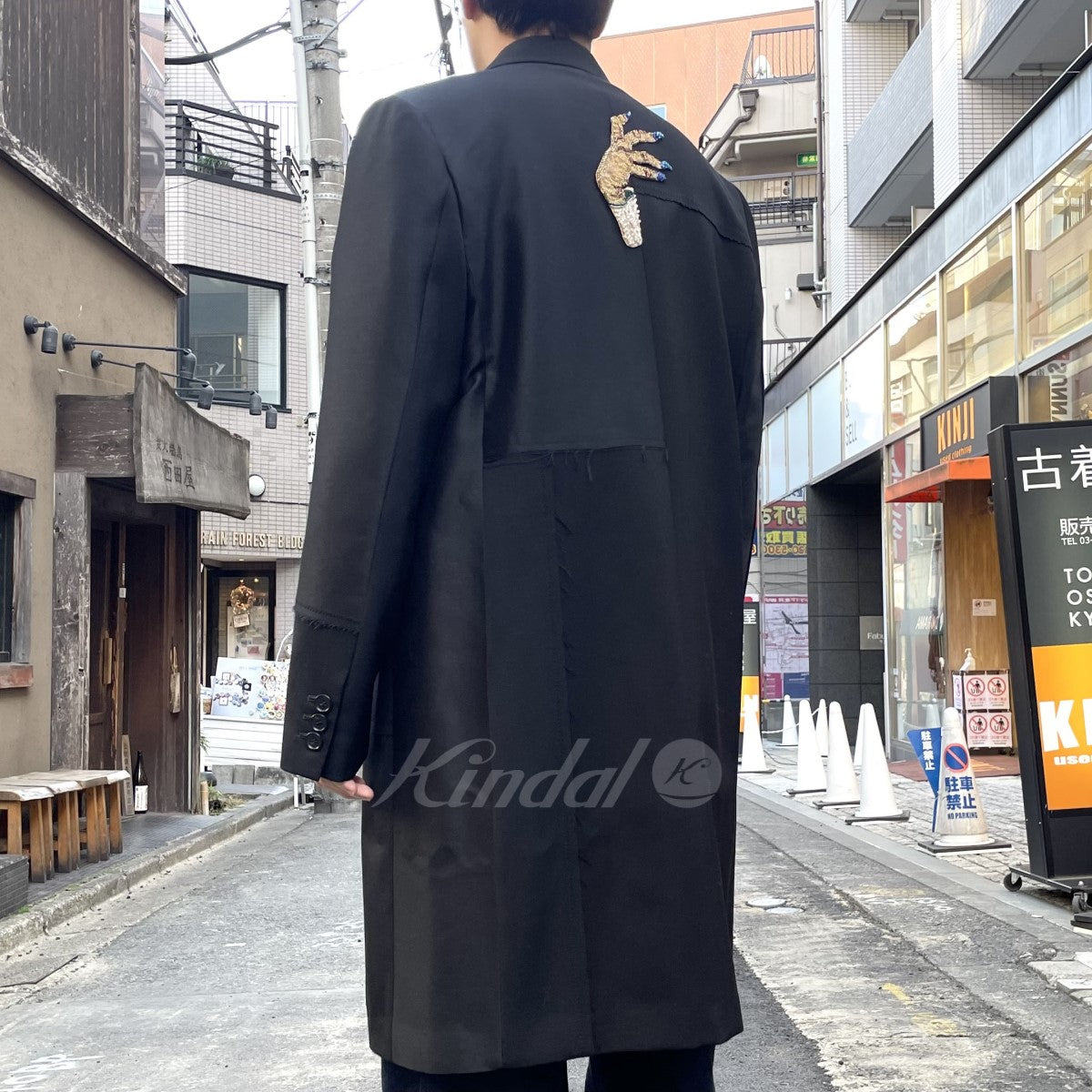 23AW ハンドビーズウール素材MIXランダム切替ロングJKT UC2C4314