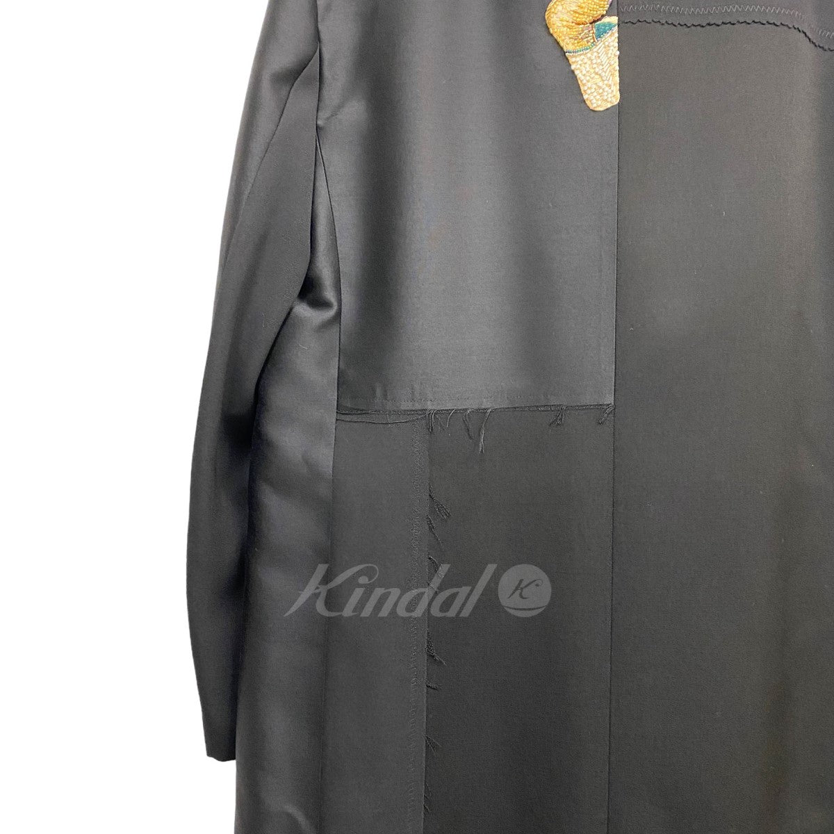 23AW ハンドビーズウール素材MIXランダム切替ロングJKT UC2C4314