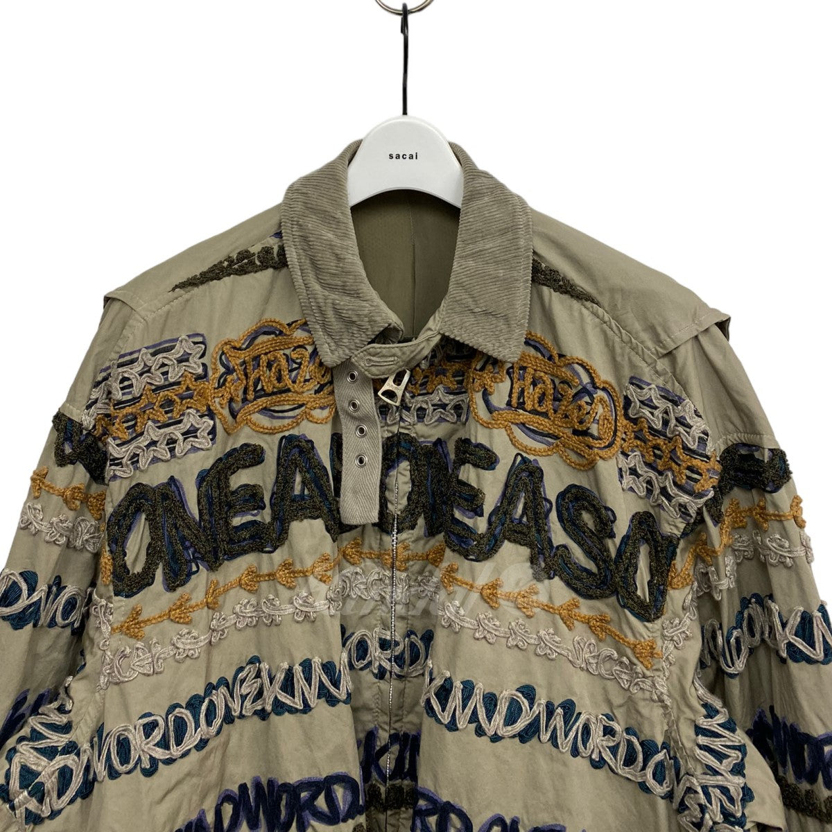 sacai×ERIC HAZE 23SSCode Embroidery Cotton Blouson刺繍ZIPUPジャケットブルゾン 古着・中古-4枚目のアイテム画像