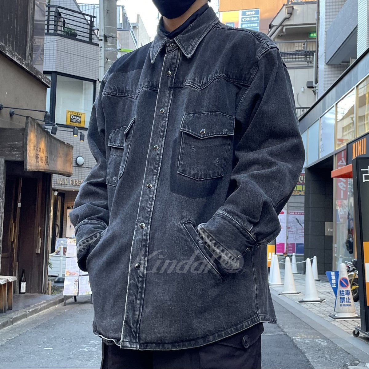 MIYAGIHIDETAKA(ミヤギヒデタカ) 20AW Black denim shirt Jacket再構築 