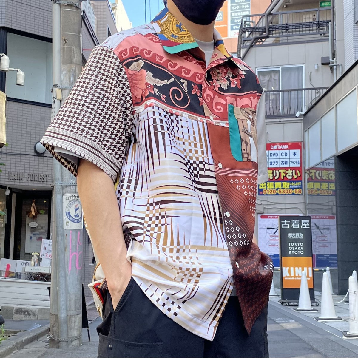 チルドレンオブザディスコーダンス　総柄シャツ　M 半袖　古着　美品　レトロ Children of the discordance【チルドレオブザディスコーダンス