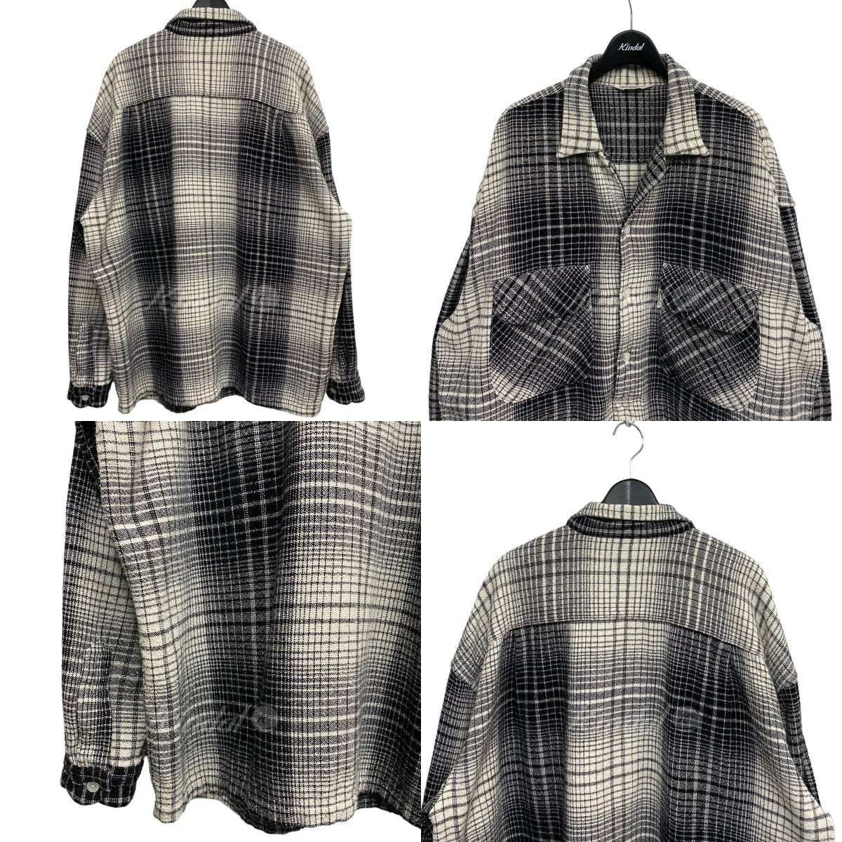 COOTIE PRODUCTIONS(クーティープロダクションズ) 22AW Ombre Check Work L／S Shirtウォッシュ加工 オンブレチェックシャツ ホワイト サイズ 13｜【公式】カインドオルオンライン ブランド古着・中古通販【kindal】