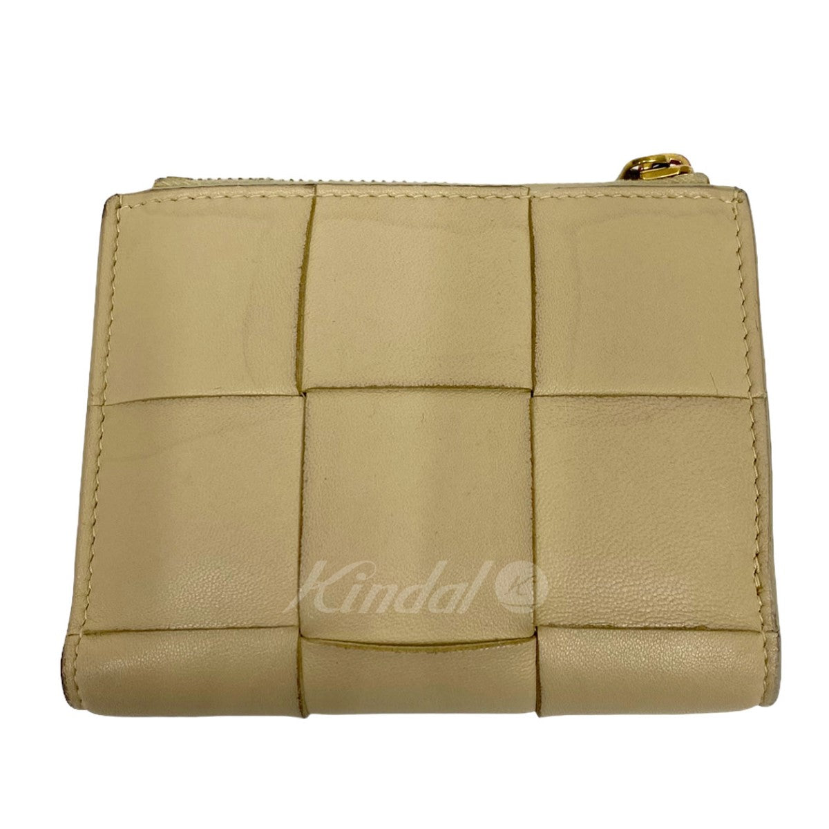 ボッテガ ヴェネタ カセット イントレチャート 二つ折り財布 ベージュ BOTTEGA VENETA(ボッテガヴェネタ) Cassette Small Bi-Fold Wallet二