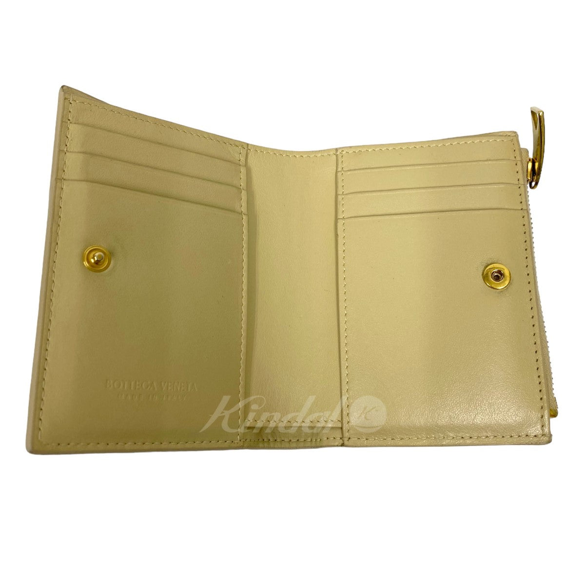 ボッテガ ヴェネタ カセット イントレチャート 二つ折り財布 ベージュ BOTTEGA VENETA(ボッテガヴェネタ) Cassette Small Bi-Fold Wallet二