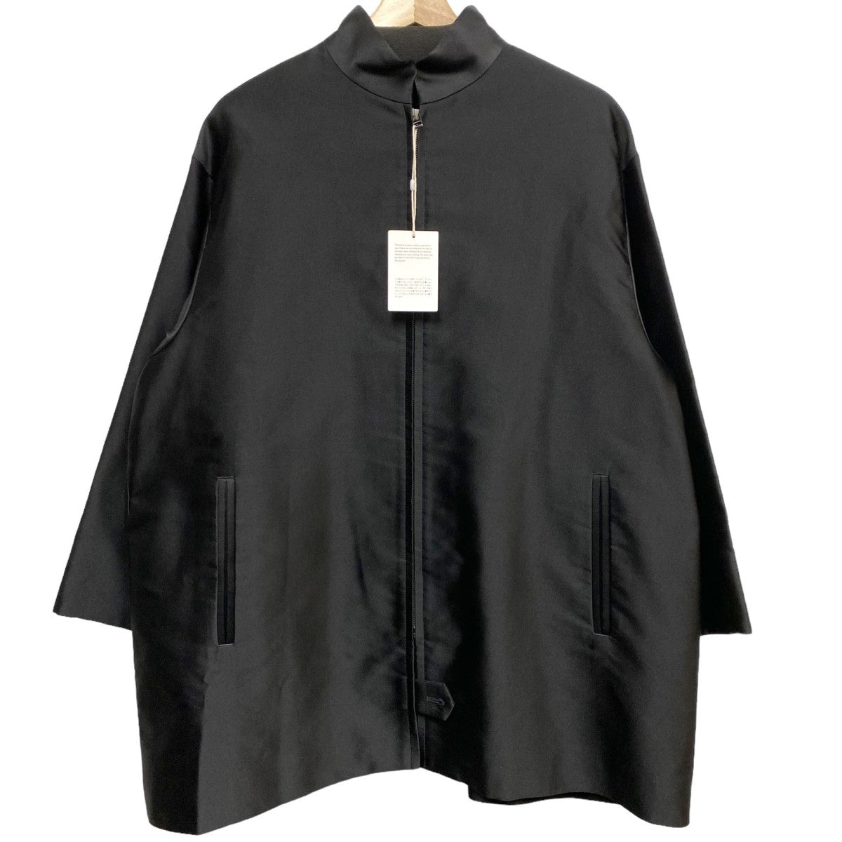 ARTS＆SCIENCE(アーツアンドサイエンス) 22AW Zip up short coatオーバーサイズシルク混バックギャザージャケットコート  ブラック サイズ 1(オーバーサイズ)｜【公式】カインドオルオンライン ブランド古着・中古通販【kindal】