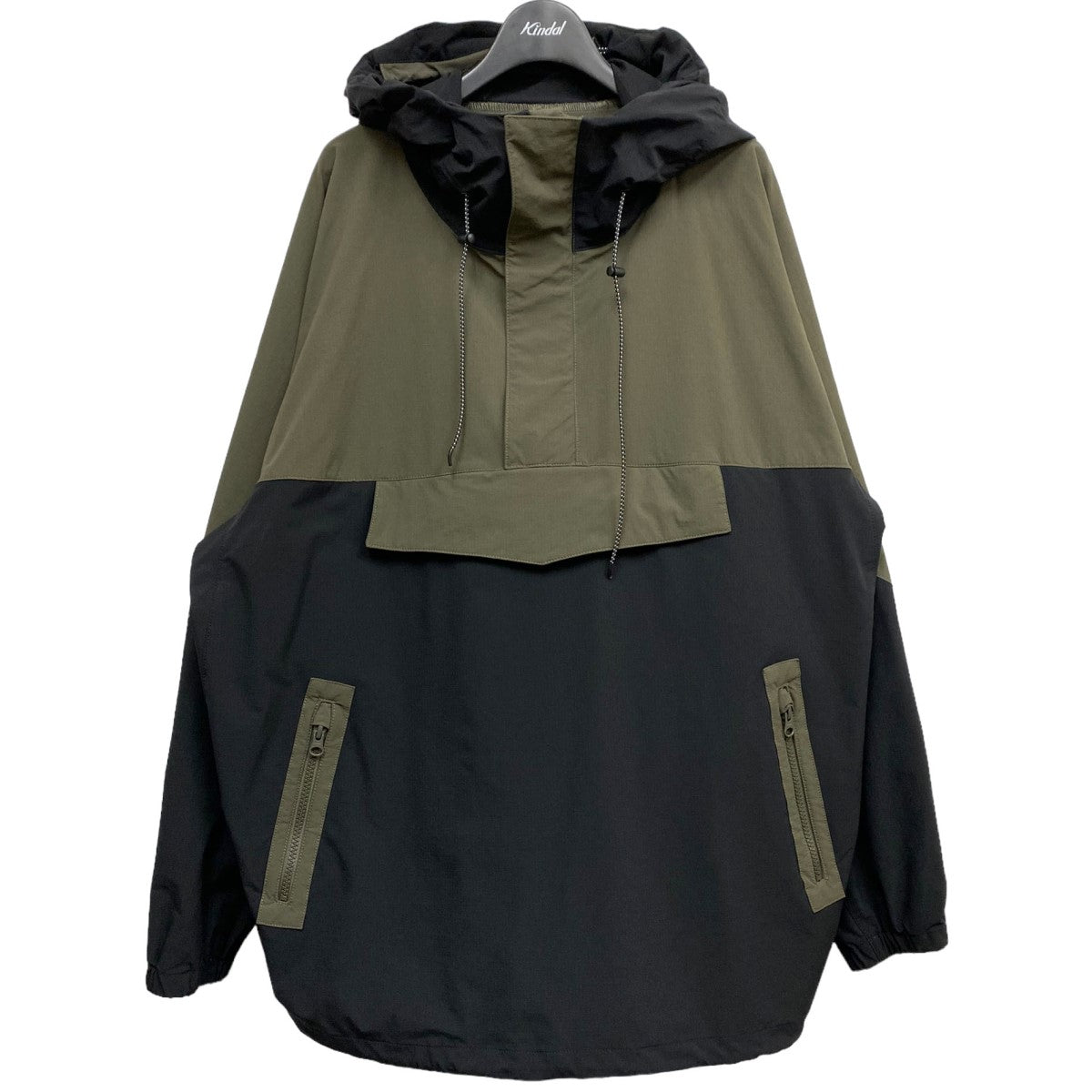 Acy(MIN-NANO)(エイシー(ミンナノ)) 23AW Nylon Anorakナイロンアノラックストレッチ カーキ×ブラック サイズ  02(オーバーサイズ)｜【公式】カインドオルオンライン ブランド古着・中古通販【kindal】