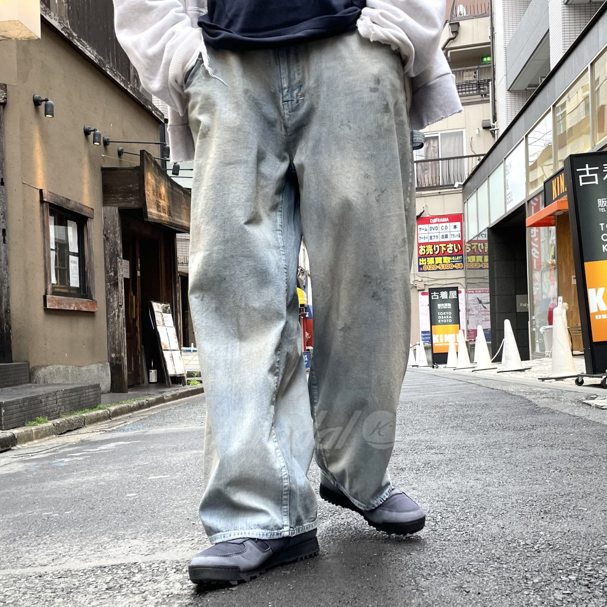 ANCELLM(アンセルム) 24SS Aging Painter Pantsエージング加工ワイドペインターパンツ インディゴ サイズ  2(82cm)｜【公式】カインドオルオンライン ブランド古着・中古通販【kindal】