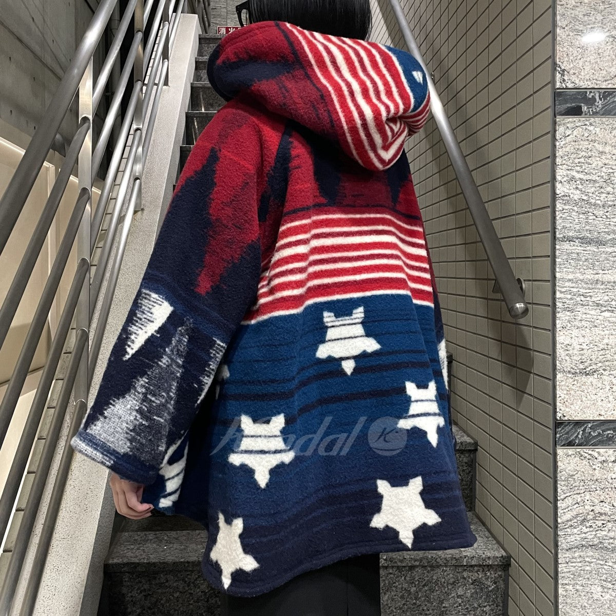 Pendleton×Lindsey Thornburg L’Appartement 14AWブランケットケープオーバーサイズポンチョコート 古着・中古-3枚目のアイテム画像