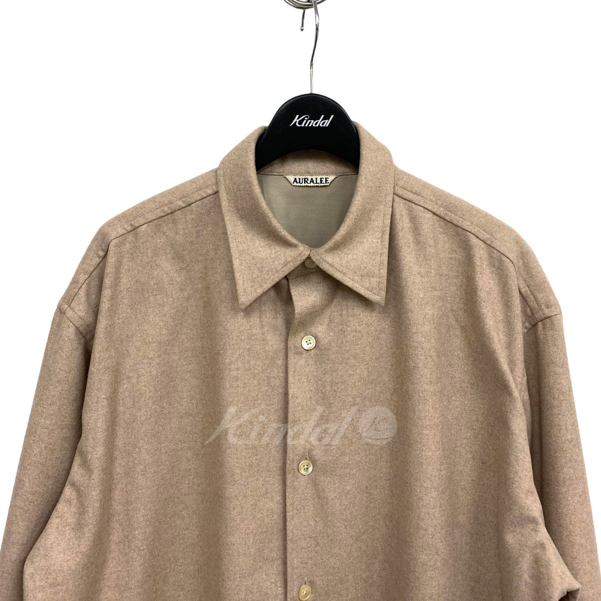 AURALEE(オーラリー) 22AW Wool Fulling Flannel Shirtウールフランネルシャツ ライトピンク サイズ  15｜【公式】カインドオルオンライン ブランド古着・中古通販【kindal】