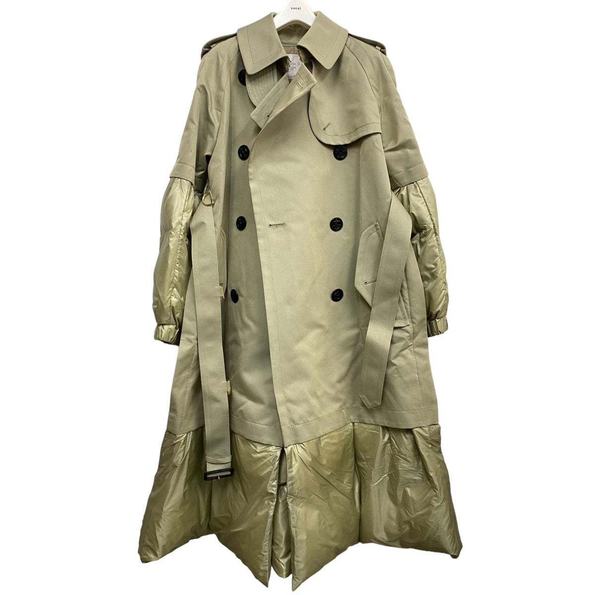 sacai 22AWCOTTON GABARDINE×PADDED COAT中綿コットンギャバドッキングコート 古着・中古-1枚目のアイテム画像